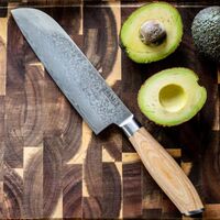 Akio Japanese Santokumesser 18 cm Helles Holz