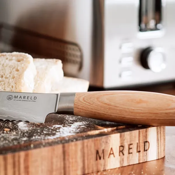 Akio Japanese Brotmesser 20 cm Helles Holz