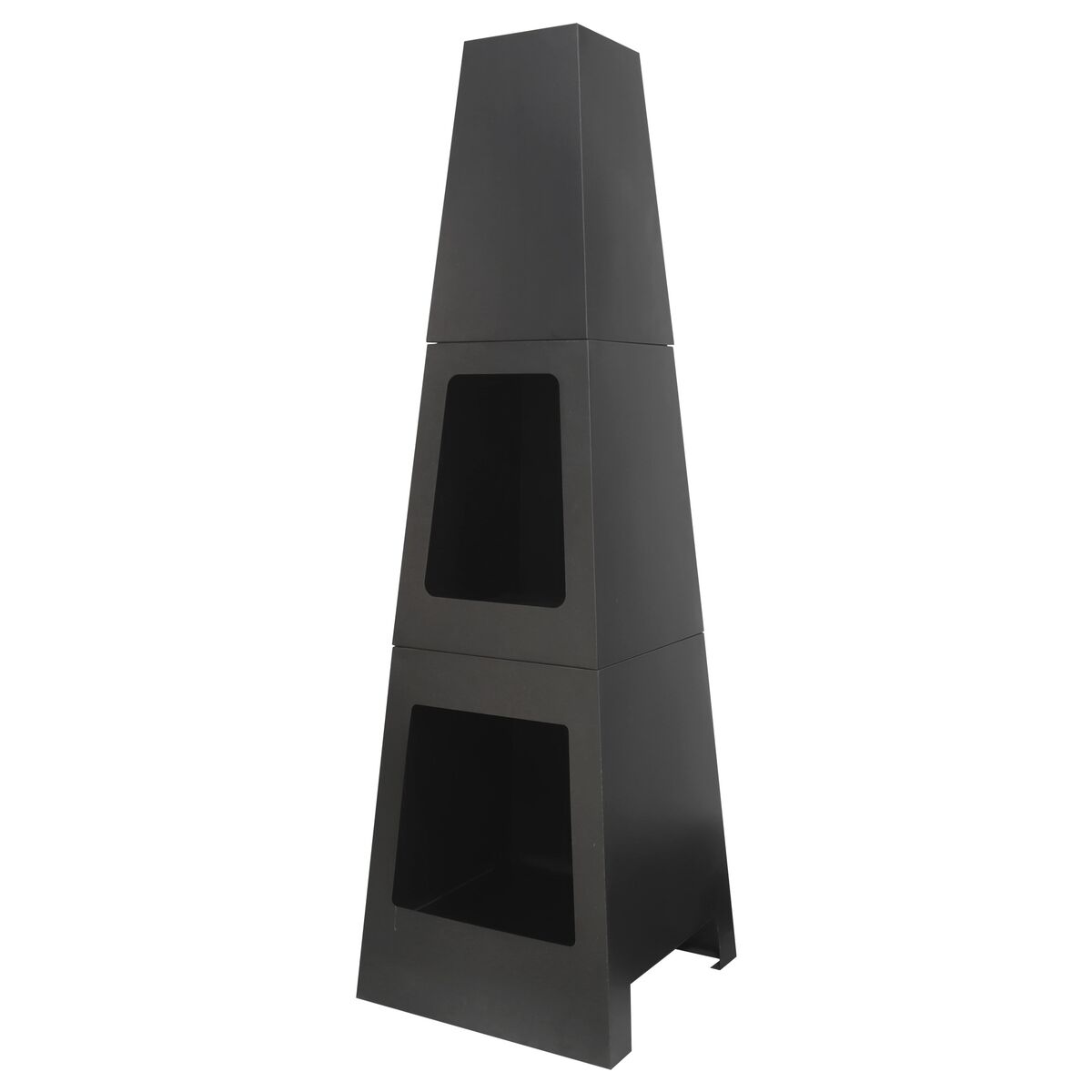 Outdoor Fireplace With Storage Black