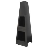 Outdoor Fireplace With Storage Black
