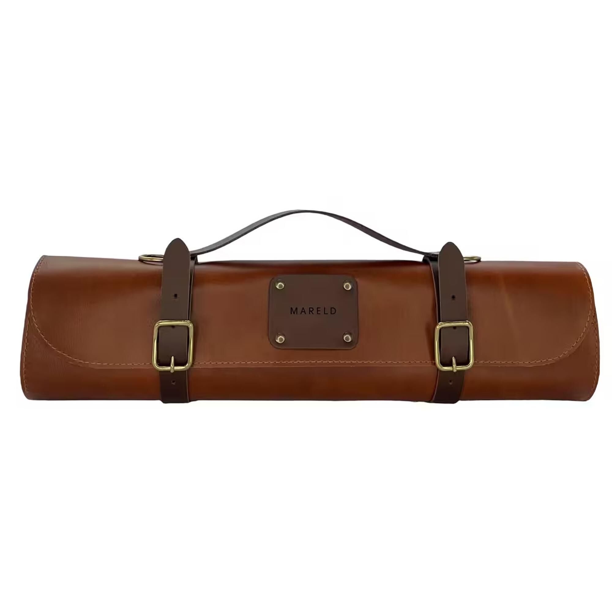 Sac à Couteaux avec 7 Compartiments Marron/Cognac