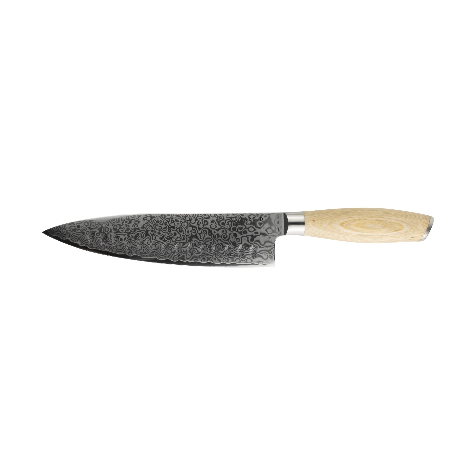 Akio Japanese Couteau de Chef Finition Olive 21 cm Bois