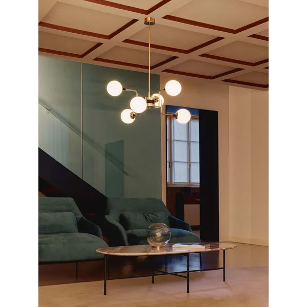 Galassia Hanglamp 6 Goud/ Wit