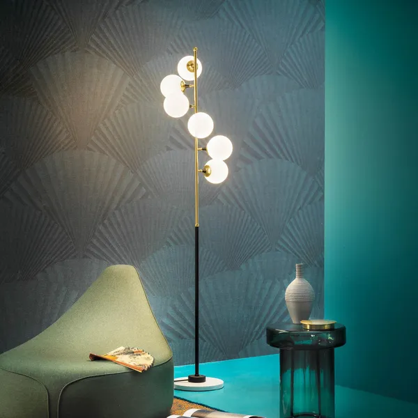 Galassia Vloerlamp Goud/ Wit
