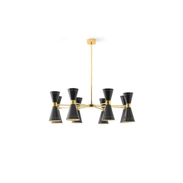 Megafono Lampadario 16 Oro/ Nero/Avorio