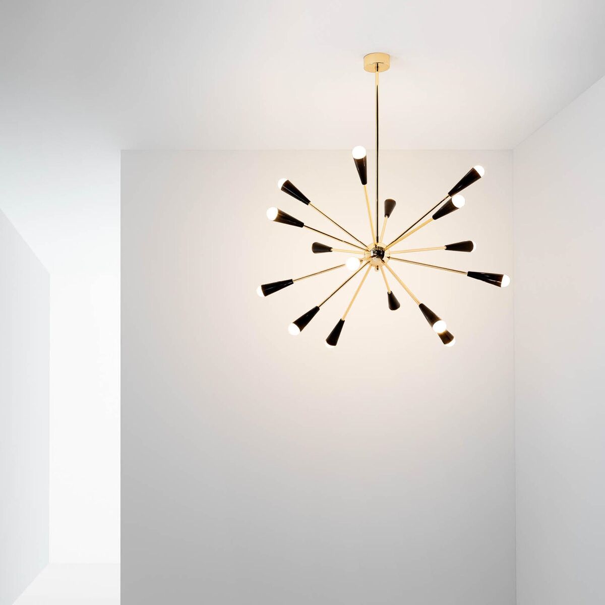 Lámpara Colgante Sputnik 16 Oro/ Negro