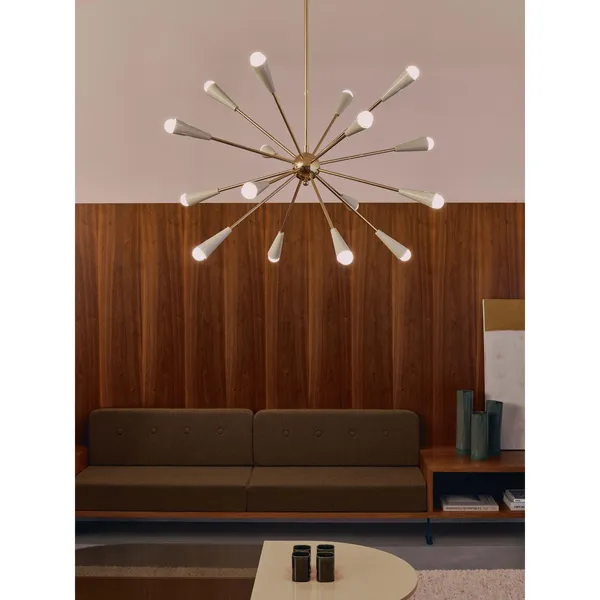 Sputnik Pendelleuchte 16 Gold/Elfenbein