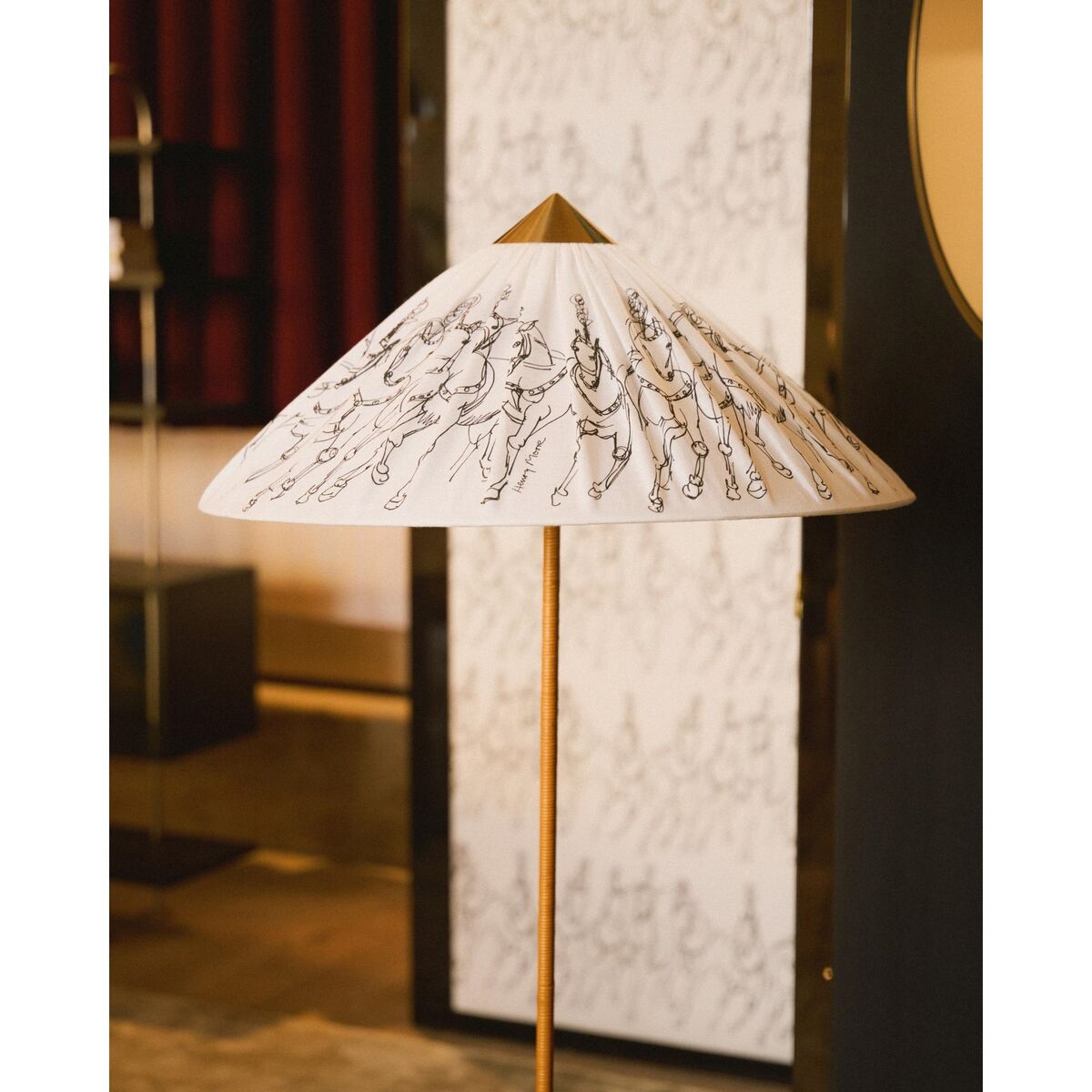 Tynell Collection 9602 Garro Éditions Floor Lamp Brass/Harigey Circus Horses