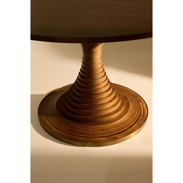 Tavolo A Dischi Dining Table Ø120 American Walnut/High Gloss