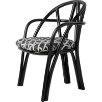Bistra Dining Chair With Armrests Ebony Painted Rattan/Reales Limonta 003