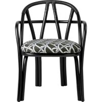 Bistra Dining Chair With Armrests Ebony Painted Rattan/Reales Limonta 003