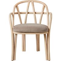 Bistra Spisebordsstol Med Armlæn Natural Lakeret Rattan/Fustagno Limonta 002