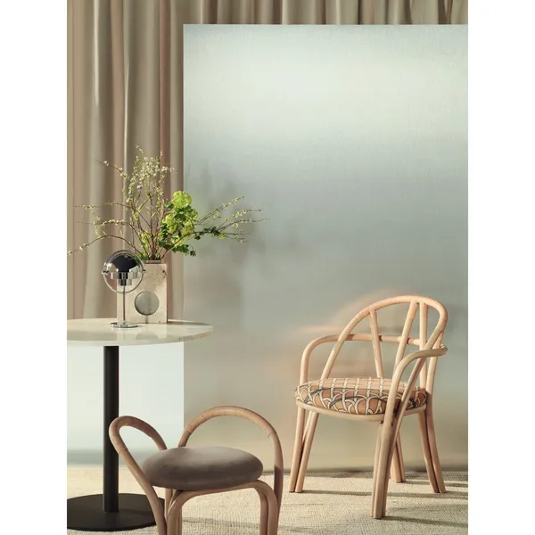 Bistra Dining Chair With Armrests Natural Lacquered Rattan/Fustagno Limonta 002