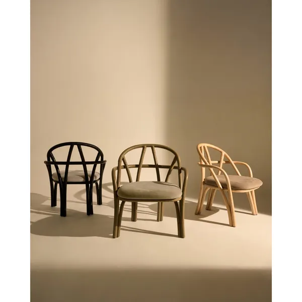 Sillón Bistra Ratán Pintado Ébano/Fustagno Limonta 001