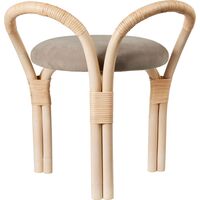 Bistra Tabouret Rotin Laqué Naturel/Fustagno Limonta 002