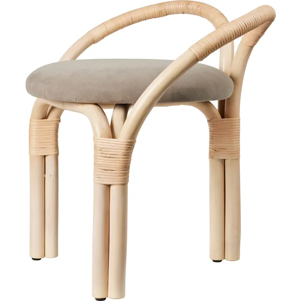Bistra Stool Natural Lacquered Rattan/Fustagno Limonta 002