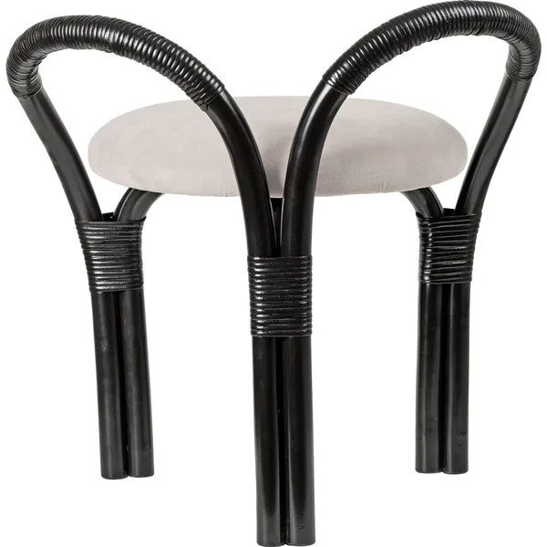 Bistra Stool Ebony Painted Rattan/Fustagno Limonta 001