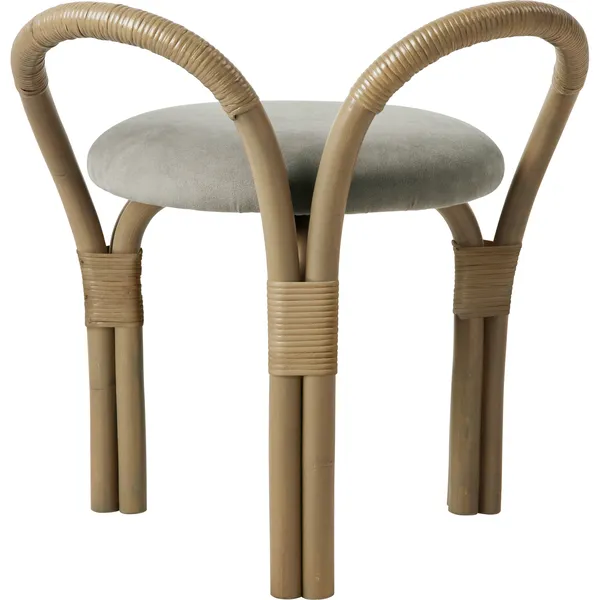 Bistra Stool Olive Stained Rattan/Fustagno Limonta 003
