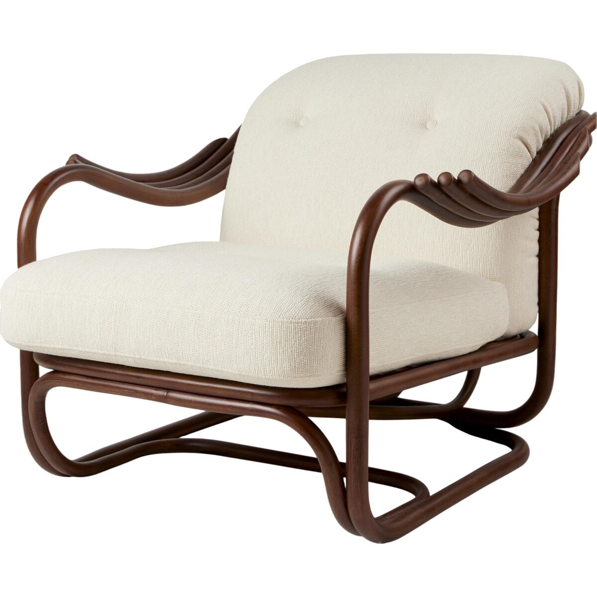 Sillón Poltrone Tria Ratán Oscuro/Bouclé 001