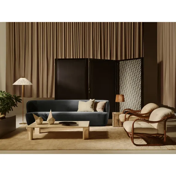 Poltrone Tria Armchair Dark Rattan/Bouclé 001