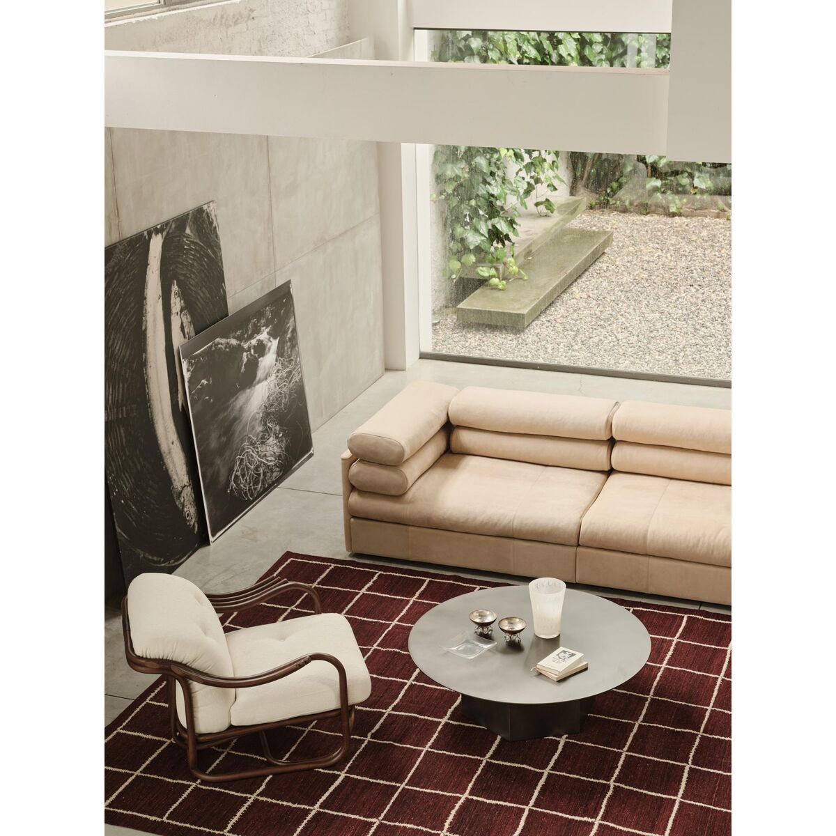 Sillón Poltrone Tria Ratán Oscuro/Bouclé 001