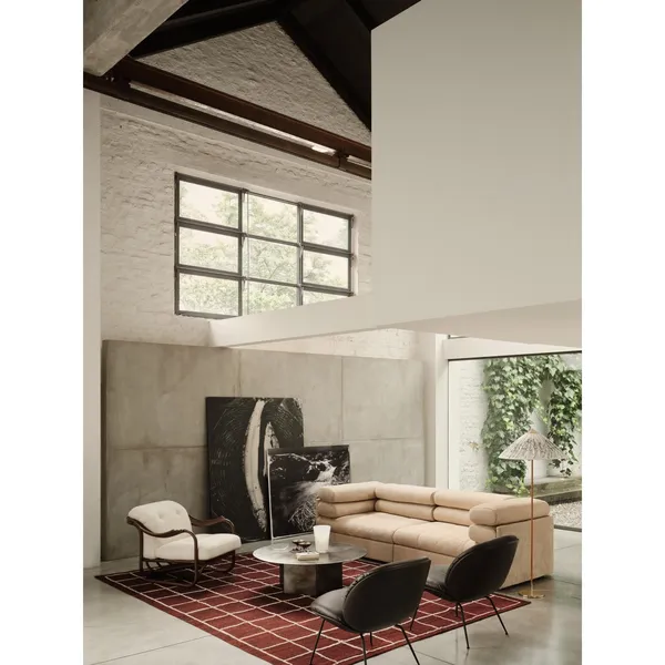 Poltrone Tria Armchair Dark Rattan/Bouclé 001