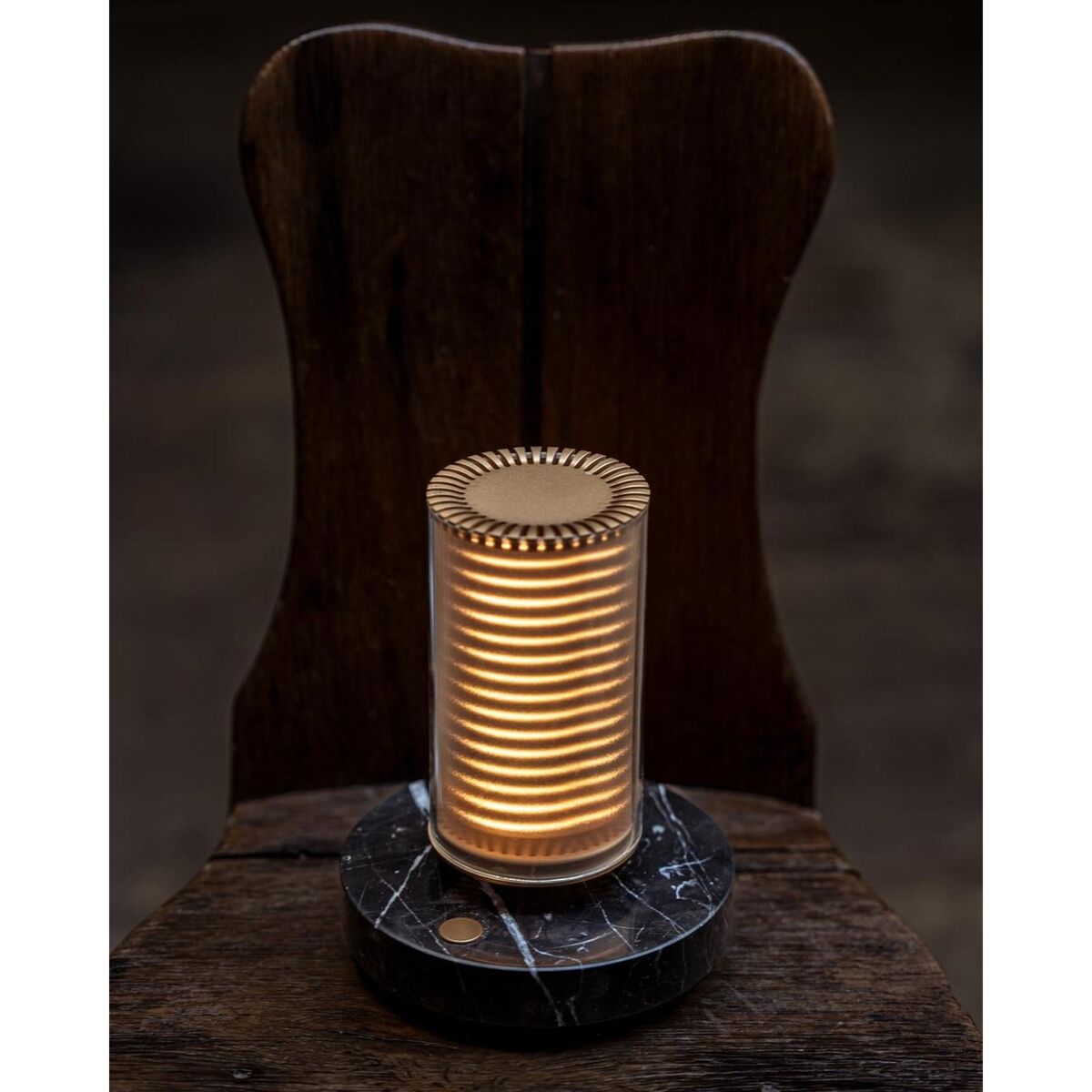 Lampa Przenośna DCWédtions La Lampe Frechin Złota/ Czarny Marmur