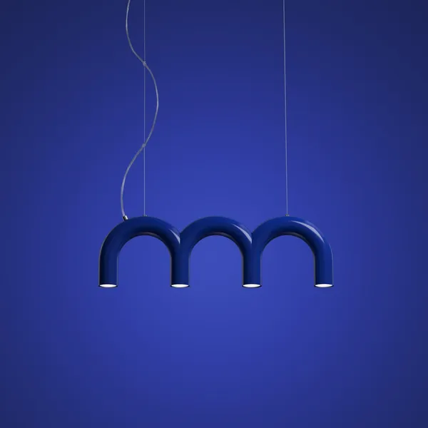 Oblure Colgante Triplete Arco Lámpara Colgante Azul — imagen 3