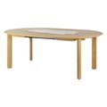 Comfort Circle Ripples Eettafel met Uitschuifbaar Eiken/ Wit/Staal