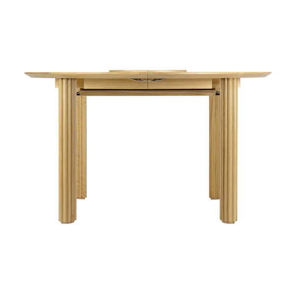Comfort Circle Ripples Eettafel met Uitschuifbaar Eiken/ Wit/ Messing