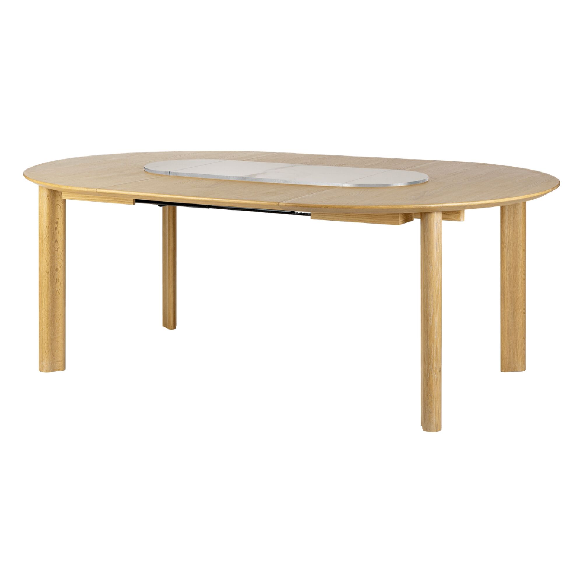 Comfort Circle Smooth Spisebord Med Udtrk Eg/Hvid/Stl