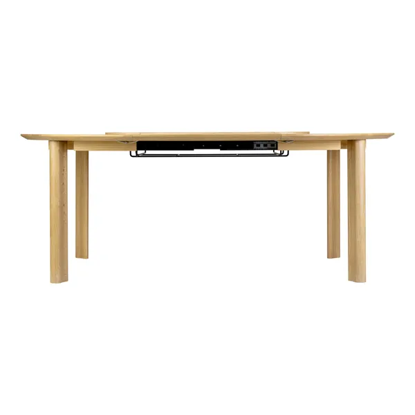 Comfort Circle Smooth Dining Table With Extension Oak/ White/Steel