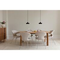 Comfort Circle Smooth Dining Table With Extension Oak/ White/Steel