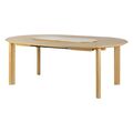 Comfort Circle Smooth Dining Table With Extension Oak/ White/ Brass