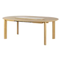 Comfort Circle Smooth Dining Table With Extension Oak/ White/ Brass