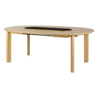 Comfort Circle Smooth Spisebord med Forlengelse Eik/ Sort/ Messing