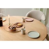 Comfort Circle Smooth Spisebord med Forlengelse Eik/ Sort/ Messing
