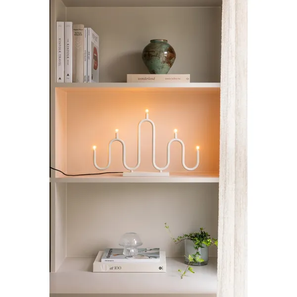 Noel 5 Advent Kaarshouder/Draagbare Lamp Ivoorwit
