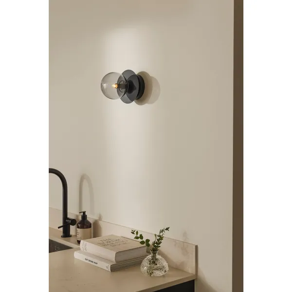 Art Deco Wall/ Ceiling Light Black/ Smoked