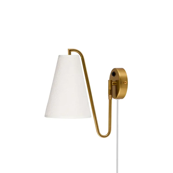 Lou Wall Lamp Bouclé White/ Brass