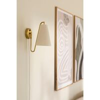 Lou Wall Lamp Bouclé White/ Brass