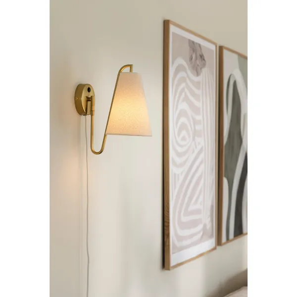 Lou Wall Lamp Bouclé White/ Brass