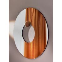 Specchio CASTELLUM Ø80 Trasparente/Travertino