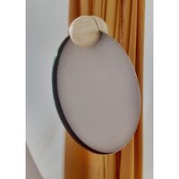 Specchio CASTELLUM Ø80 Trasparente/Travertino