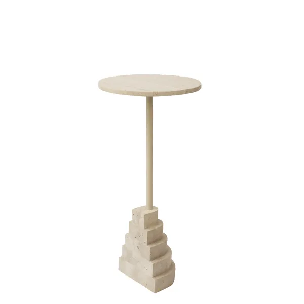 SOLUM Side Table H67 Light Sand/Travertine