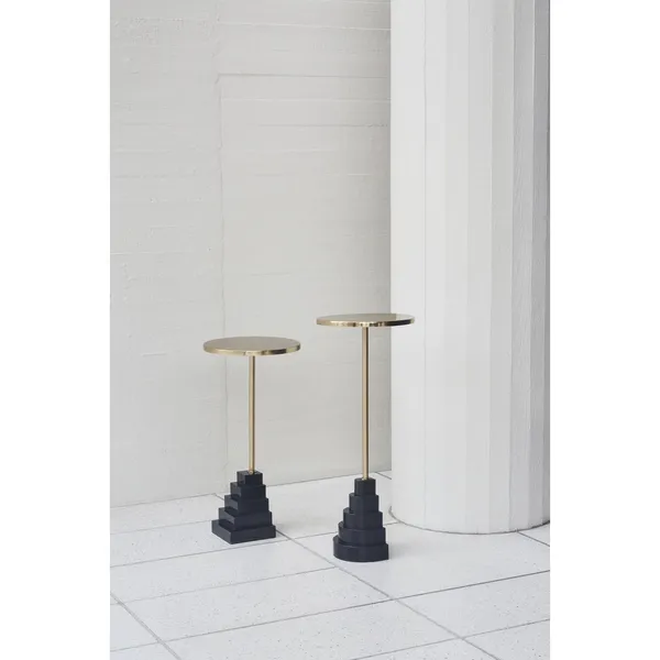 SOLUM Side Table H67 Light Sand/Travertine
