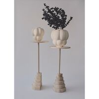SOLUM Side Table H78 Light Sand/Travertine