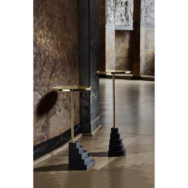 SOLUM Side Table H78 Light Sand/Travertine