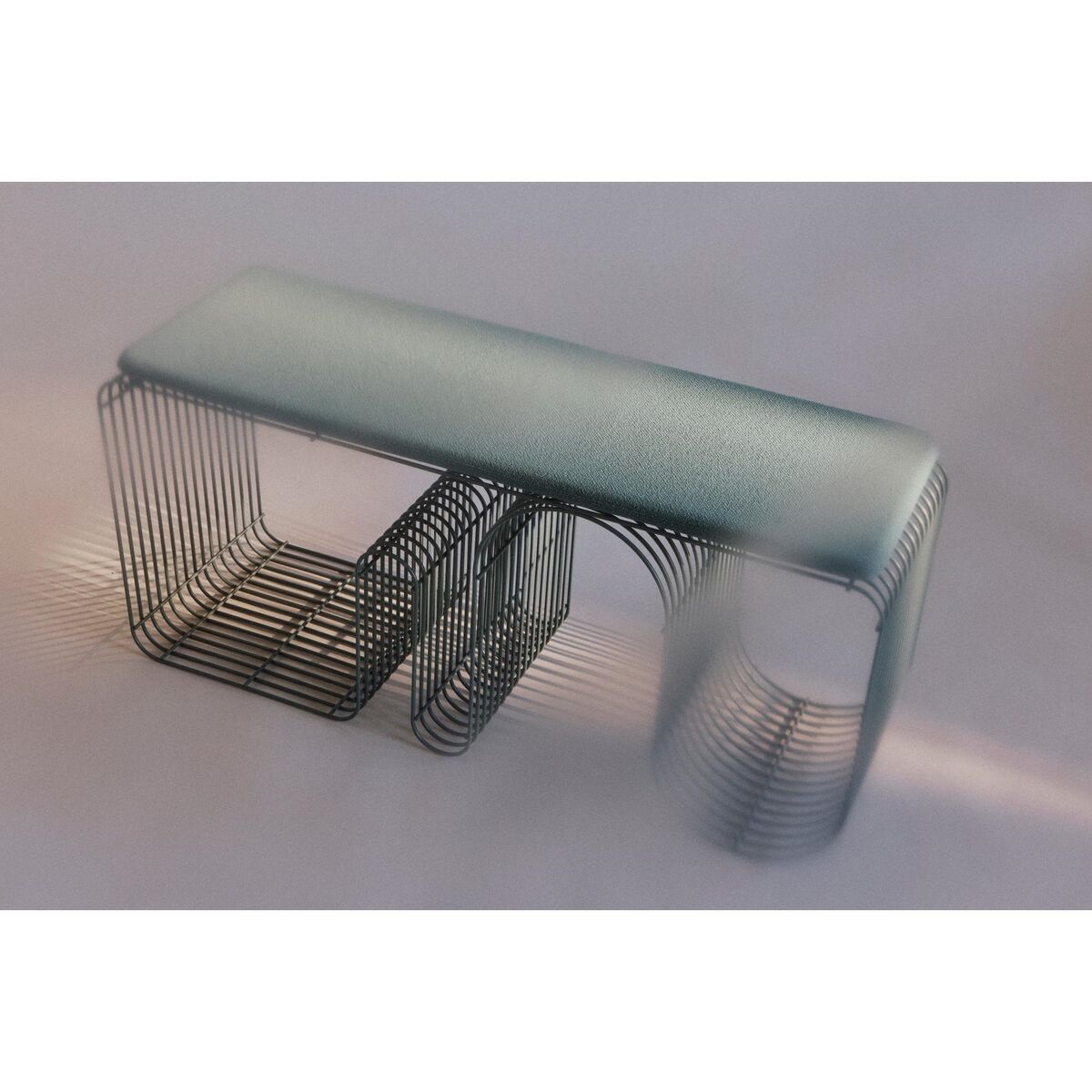 CURVA Bench L100 Dusty Blue