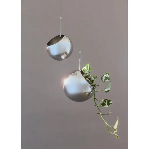 GLOBE Hängender Blumentopf Ø17 Silber